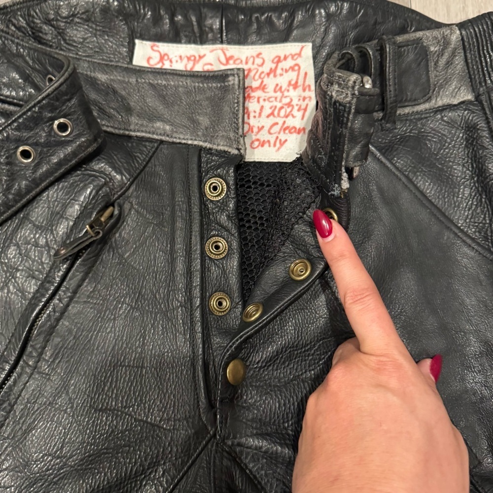 Object From Nothing 1 Of 1, Handmade Leather Shorts, Repurposed Vintage Leather - Picture 2 of 7